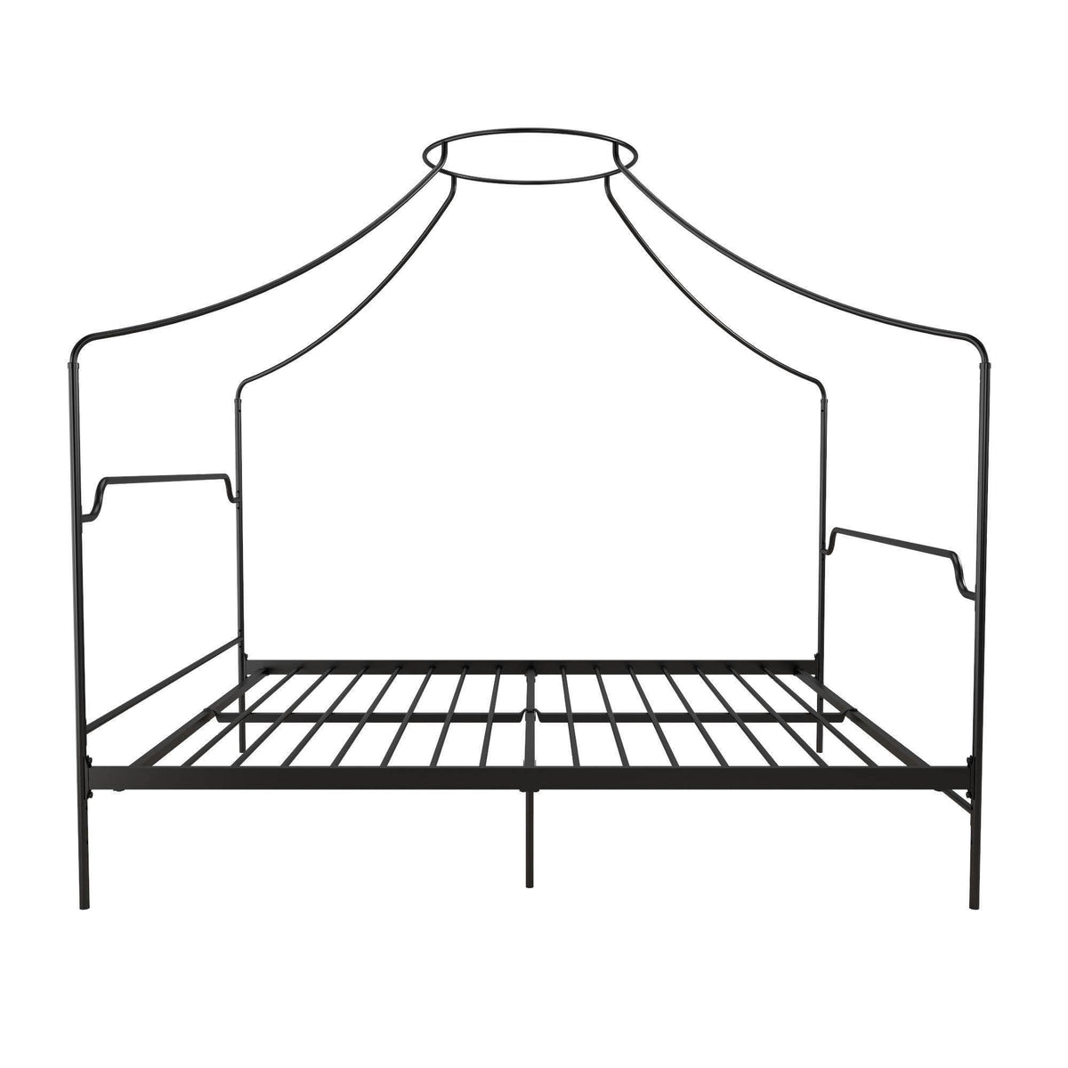 Black Metal Canopy Queen Size Bed Z165435