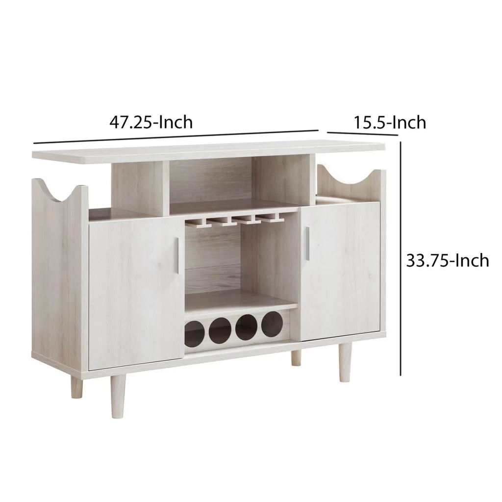 47 Inch Wood Wine Bar Cabinet with Stemware A2338