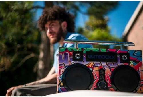Retro Bluetooth Boombox with Rechargeable Lithium Battery and Carrying Strap S6933