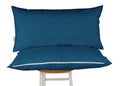Navy Blue Set of 2 Polyester Lumbar Throw Pillow V8524