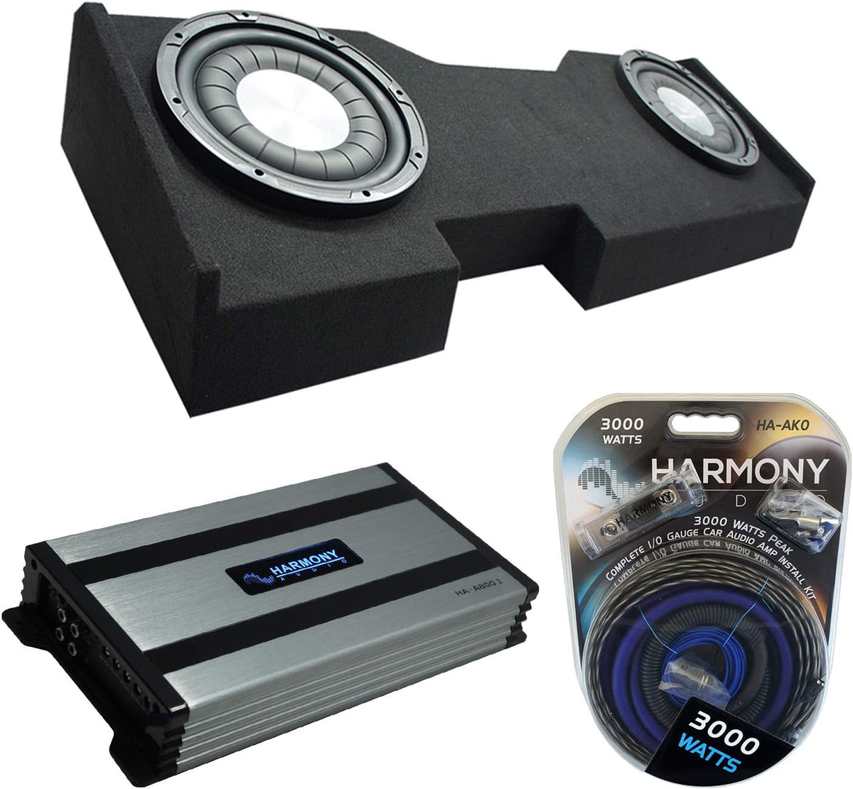 Dual 10 Sub Box Bundle with Amp H809