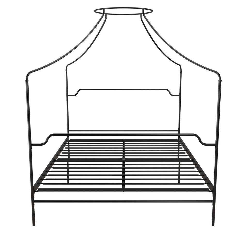Black Metal Canopy Queen Size Bed Z165435