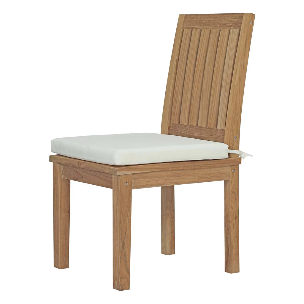 White Wood Outdoor Dining Chair and Table Set M35318