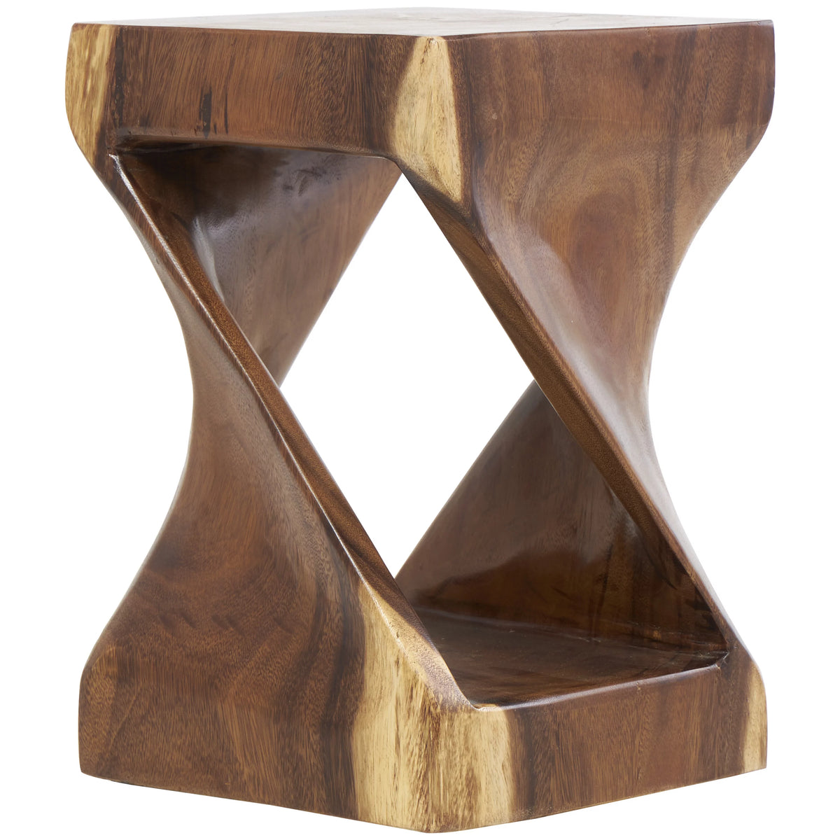 12" x 18" Brown Suar Wood Handmade Accent Table N460068