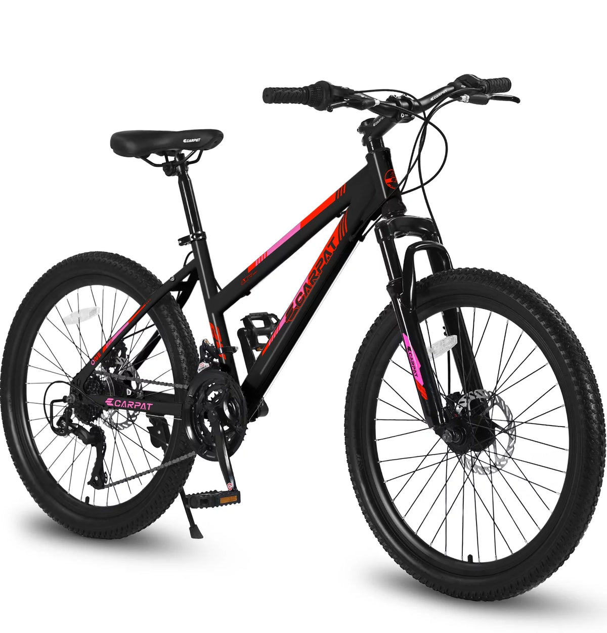 24 inch Kids Mountain Bike with Disc Brakes & 21 Speed White Z599