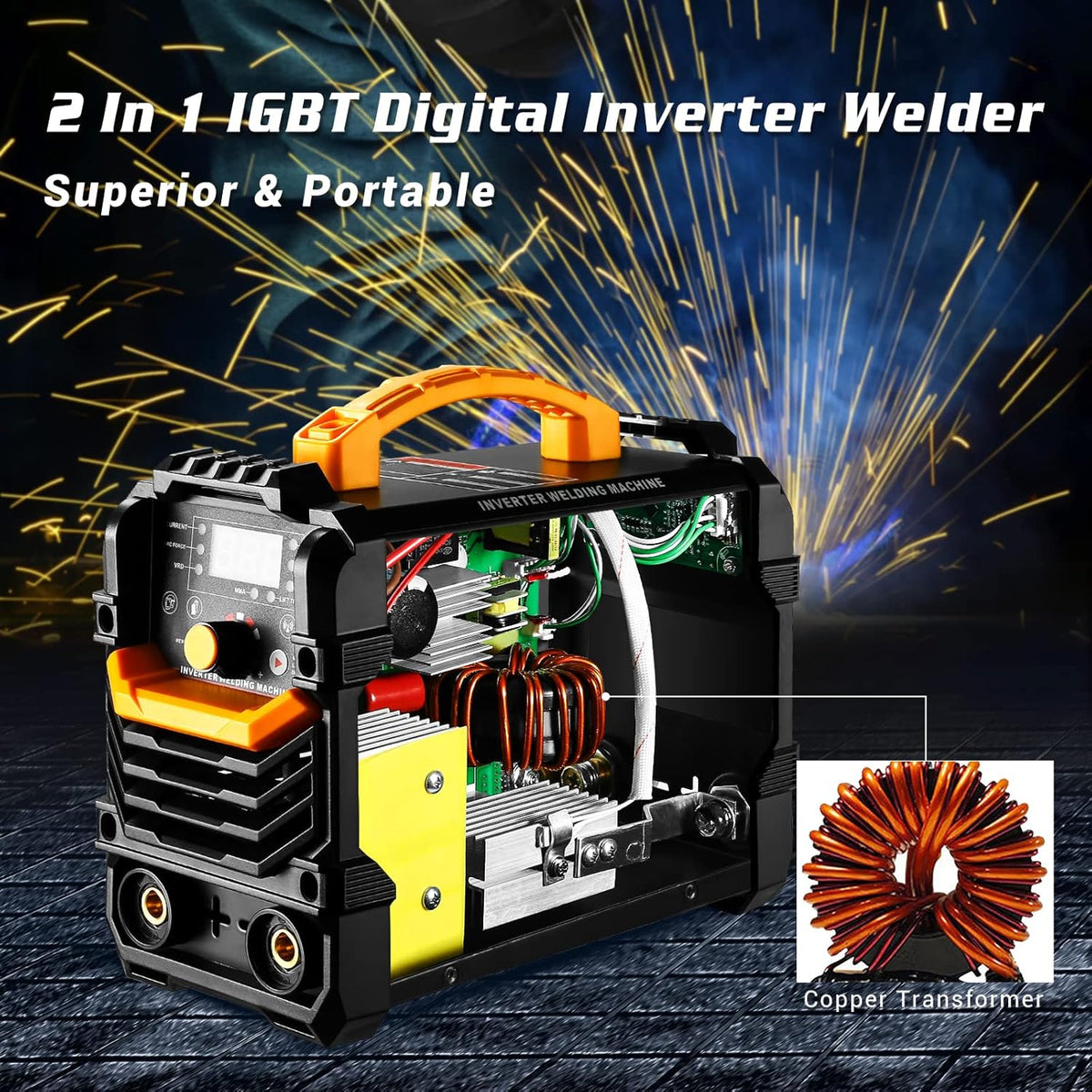 160A Stick ARC Welding Machine with Electrode Holder and Work Clamp K4831