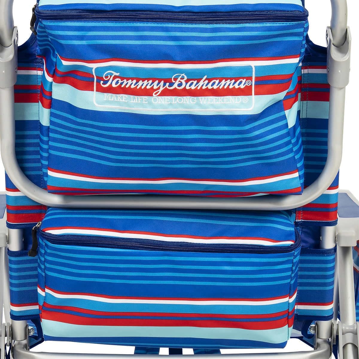 2 Pack Backpack Beach Chair 5 Position Chair Including Lay Flat (Blue Stripes) F873
