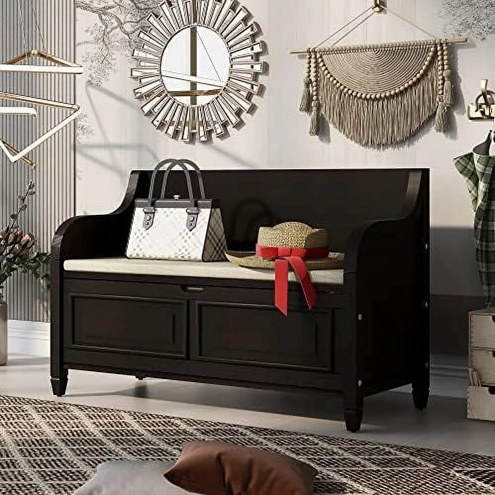 Wooden Entryway Bench with Shoe Cabinets Y484185