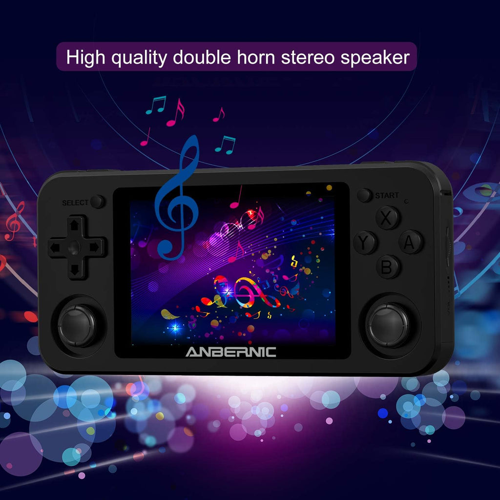 Black Handheld Game Console with 64G TF Card 2500 Classic Games 3.5 inch IPS Screen O564