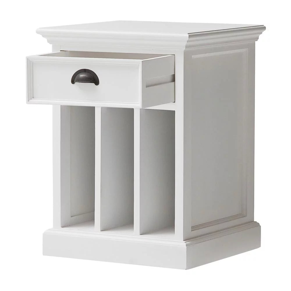 White Nightstand with Dividers R18900