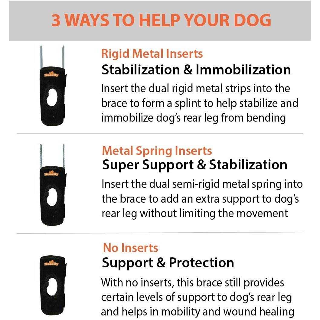 3-in-1 Short Rear Leg Support Small Dog Splint Braces K25482