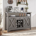 White 47 Kitchen Buffet Storage Cabinet with Barn Door P363835