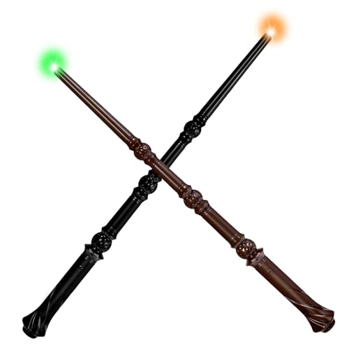 Light Up Magic Wand with Sounds, 2 Pack, Black & Brown G384
