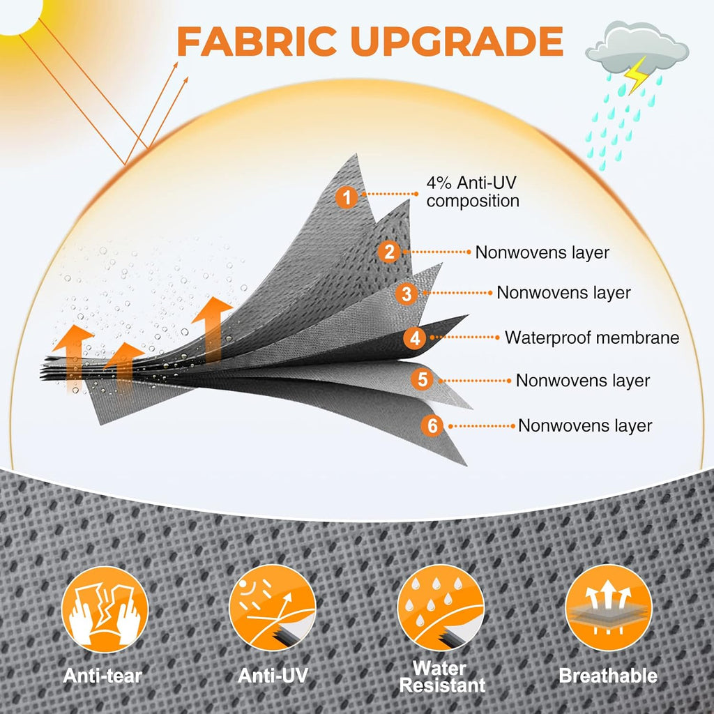Heavy Duty 6 Layers Travel Trailer RV Cover Anti-UV Camper Cover for 24'1" - 26' Motorhome Breathable Rip-Stop with 2Pcs Extra Straps & Gutter Spout Covers H5734