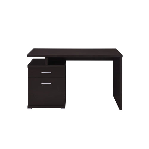 2-drawer Office Desk with Cabinet Cappuccino F530