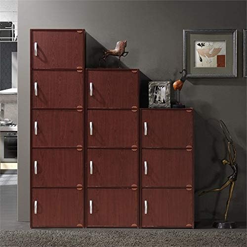 4 Shelf 4 Door Bookcase in Mahogany O340