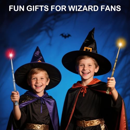 Light Up Magic Wand with Sounds, 2 Pack, Black & Brown G384