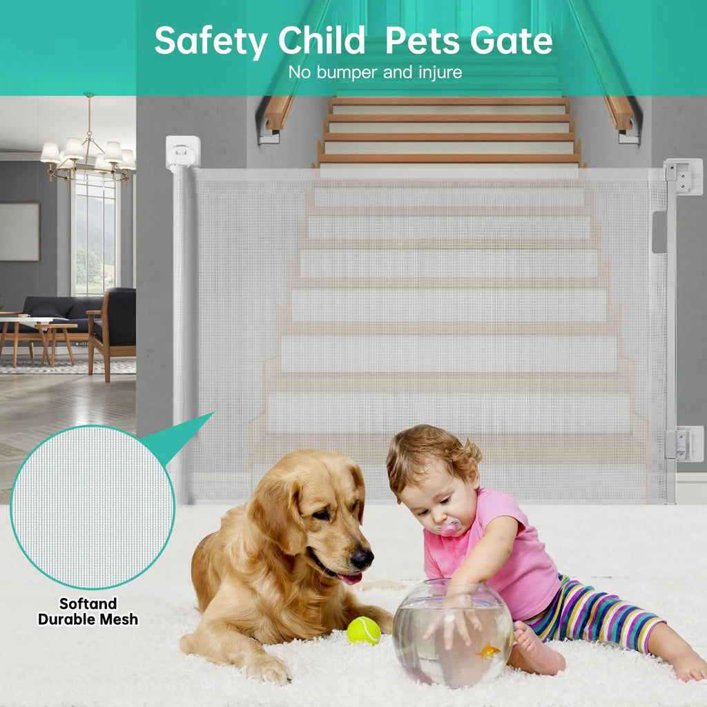 Retractable Baby Gate White J17372