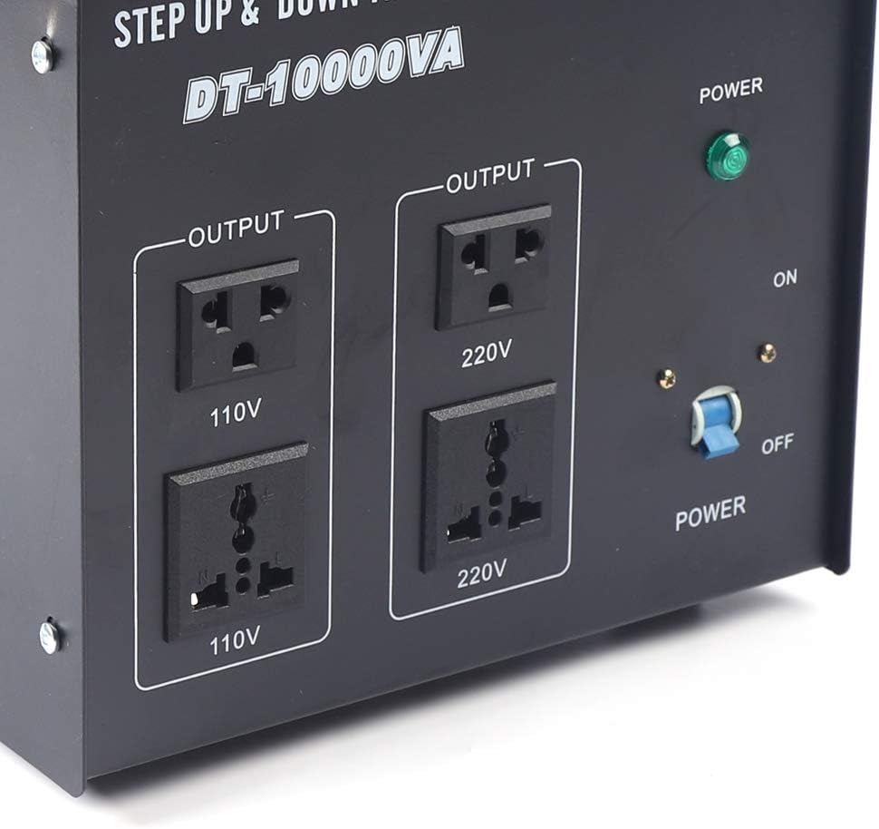 10000W Voltage Converter Transformer Step Up/Down 110V/220V Heavy Duty Power Converter with 2 US Outlets, 2 Universal Outlets, Circuit Breaker Z3924