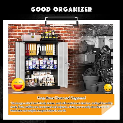 72” Black Metal Storage Cabinet with Lock Z744119