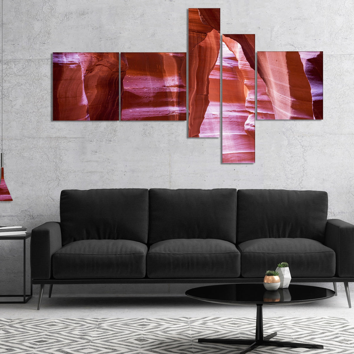 Brown 60 in. x 32 in. 4 Panels Canvas Print T2558
