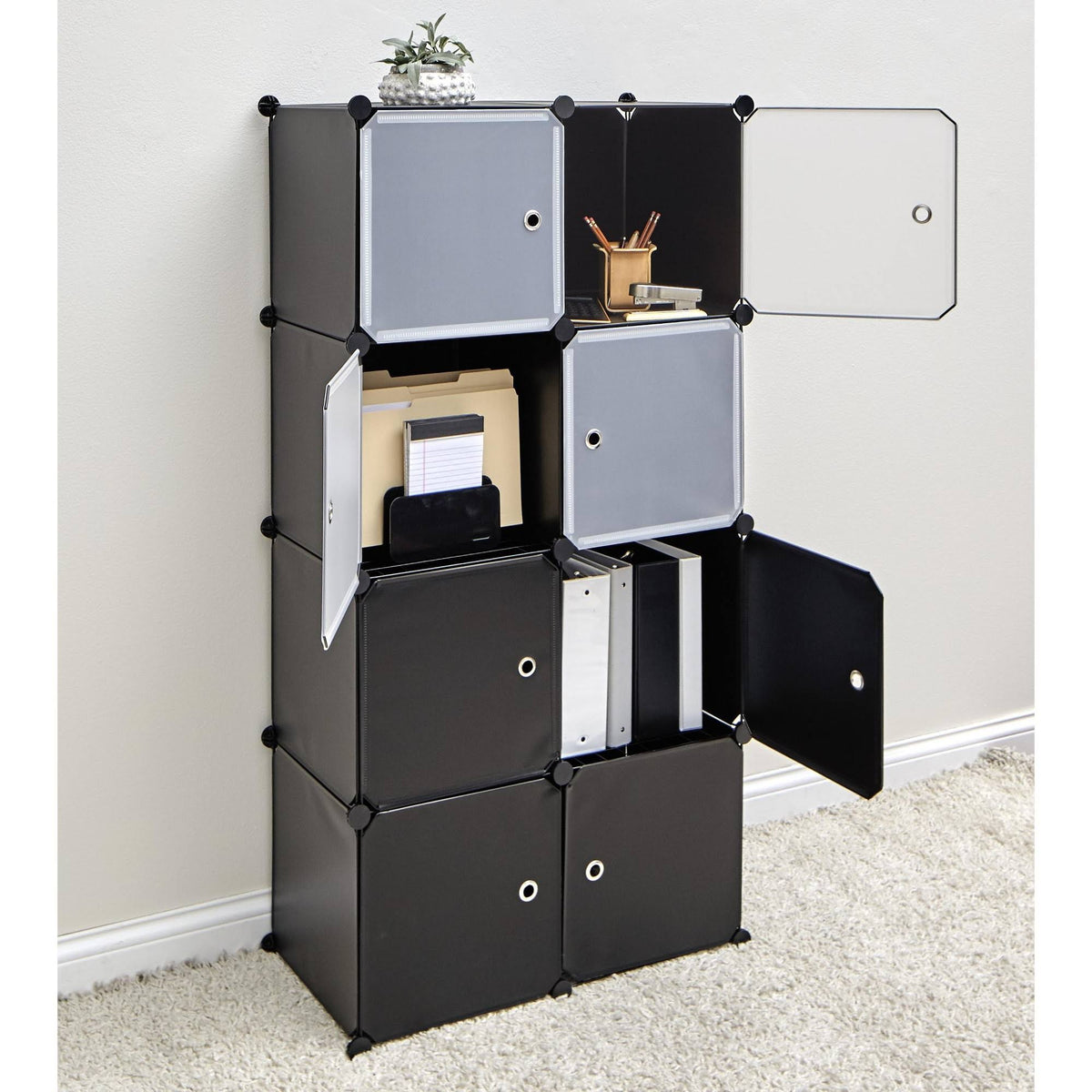Black Storage Cube Cabinet Y6851