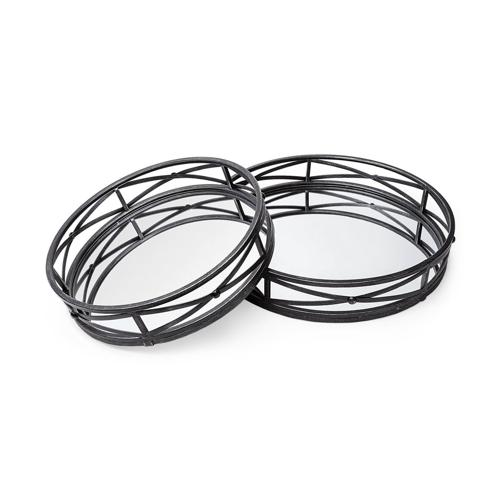 Black Metal Tray (Set of 2) K12560
