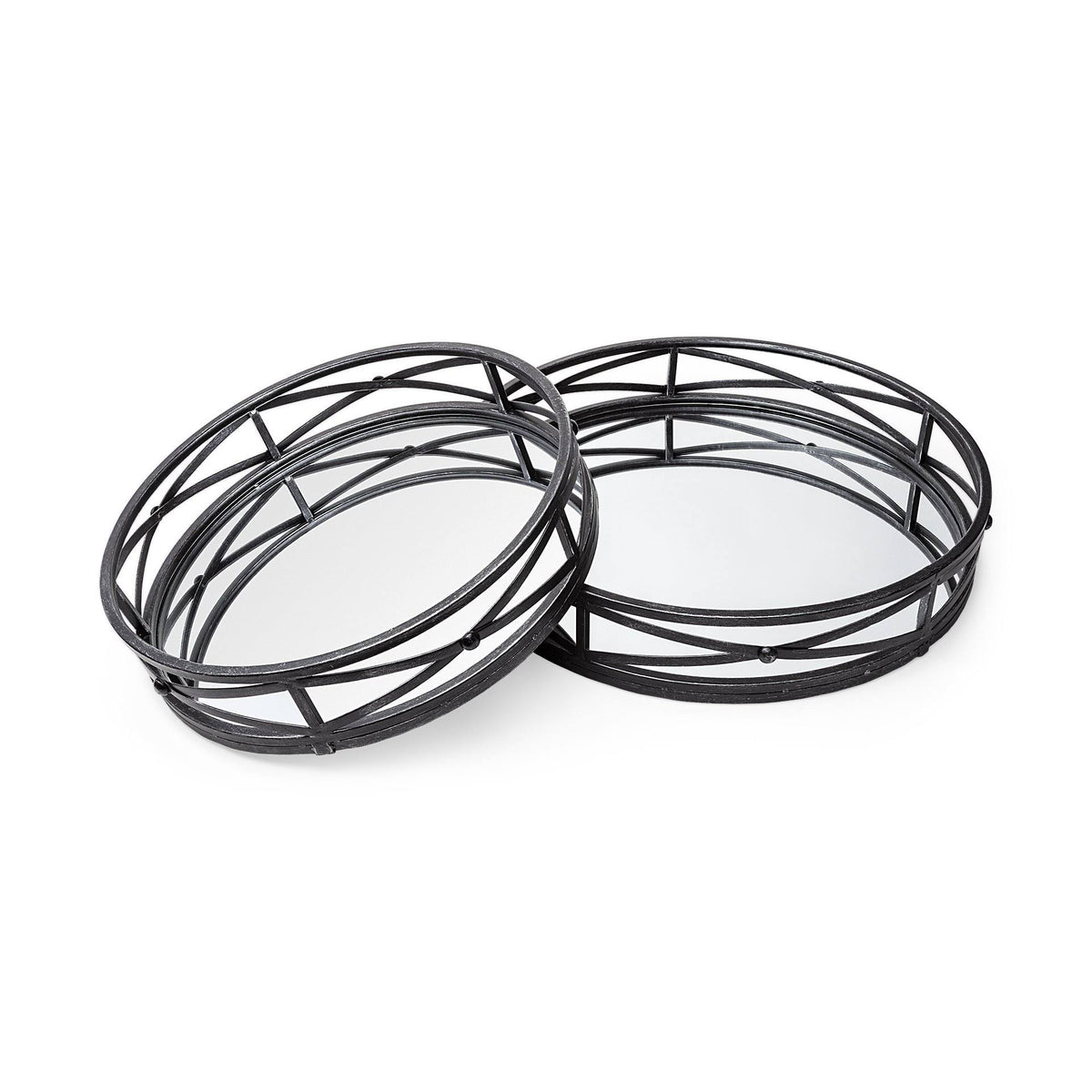 Black Metal Tray (Set of 2) K12560