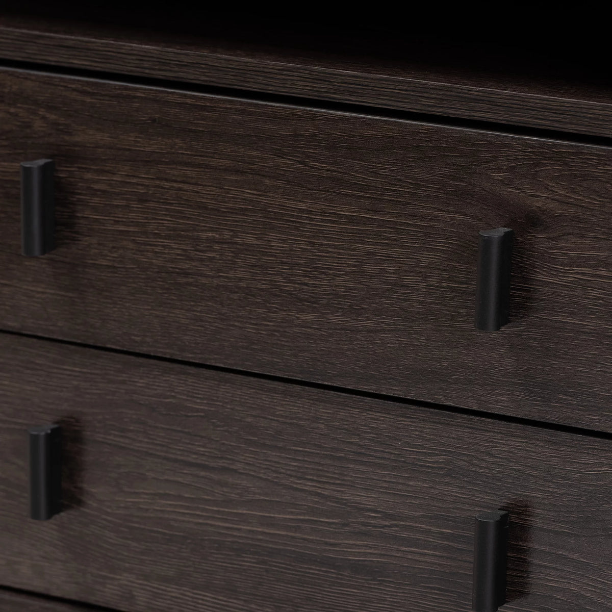 Dark Brown Wood and Black Metal 2-Drawer Nightstand V88788