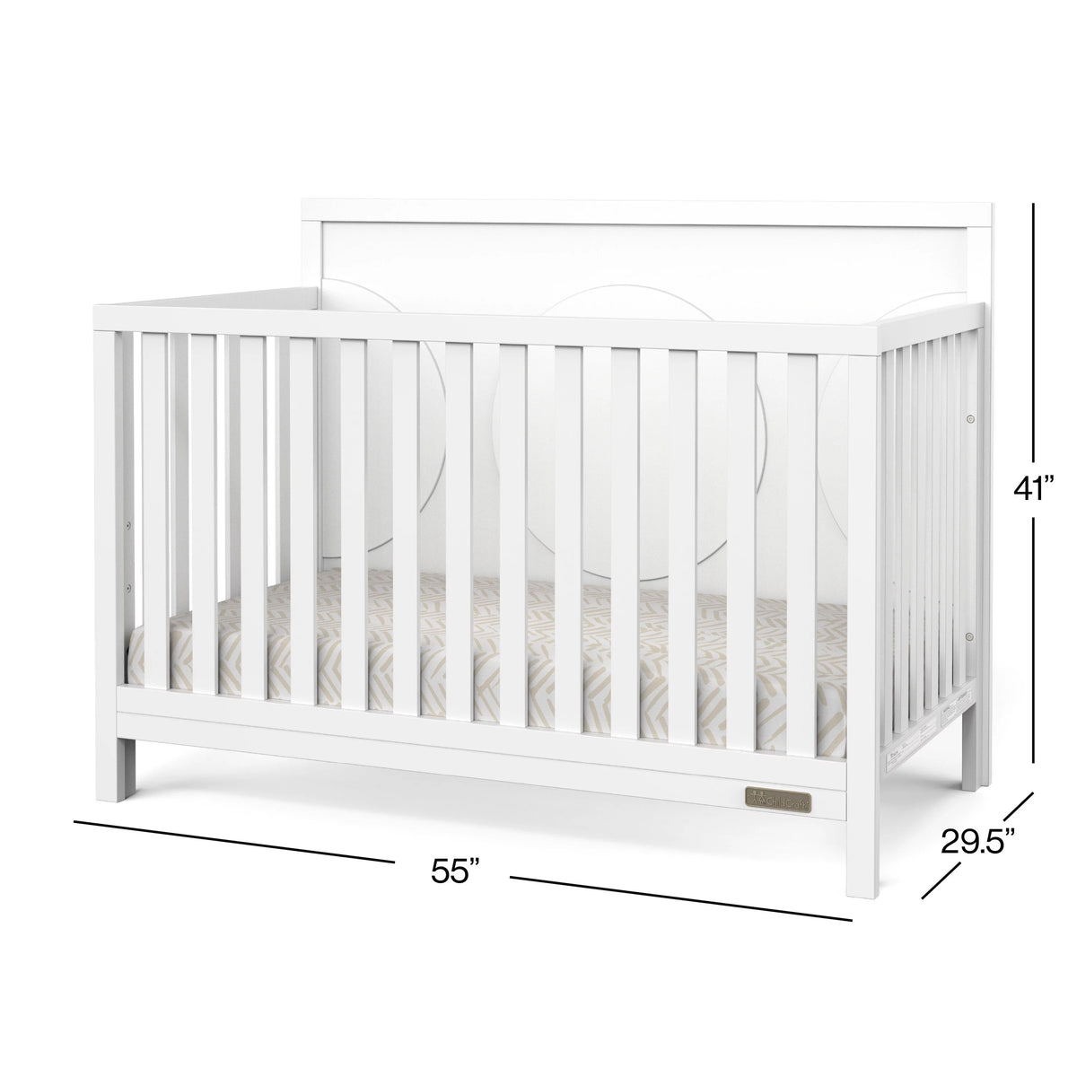 3-Piece Convertible Crib Dresser and Chest Nursery Set Matte White Q167