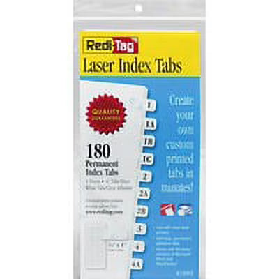 Laser Printable Index Tabs, 180 Blank Tab(s), Self-adhesive, Permanent, White, 180 / Pack I1605
