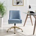 Light Blue Velvet Office Chair Q114