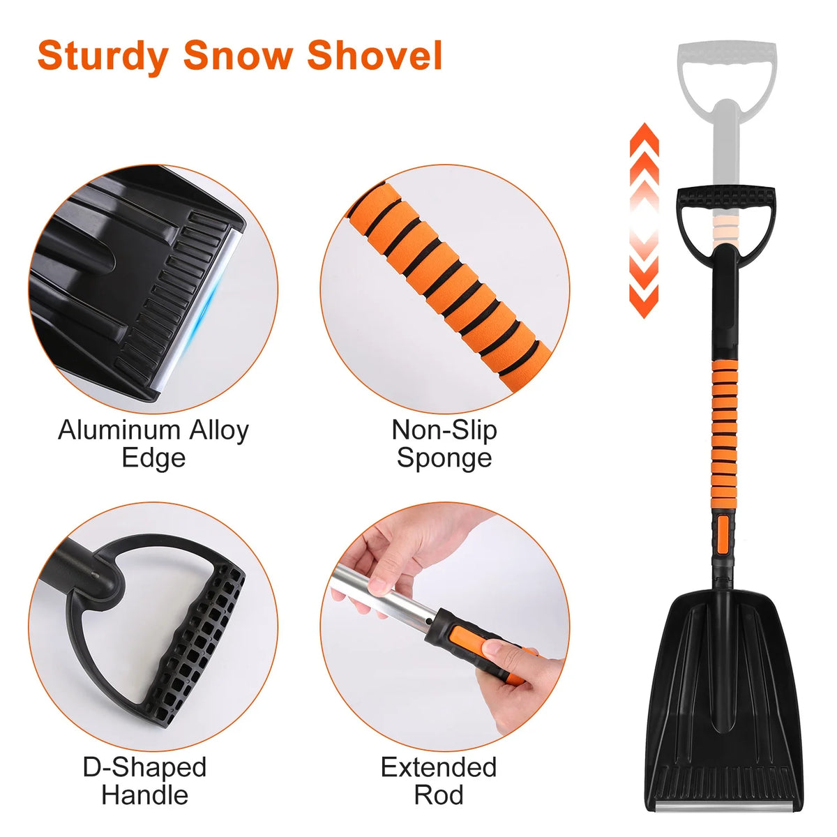 Telescopic Ice Scraper Snow Brush Shovel Kit Q9593