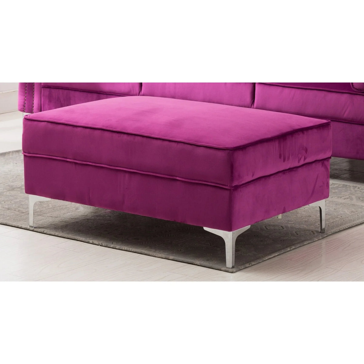 Green Velvet Convertible Sleeper Sectional Sofa K581733