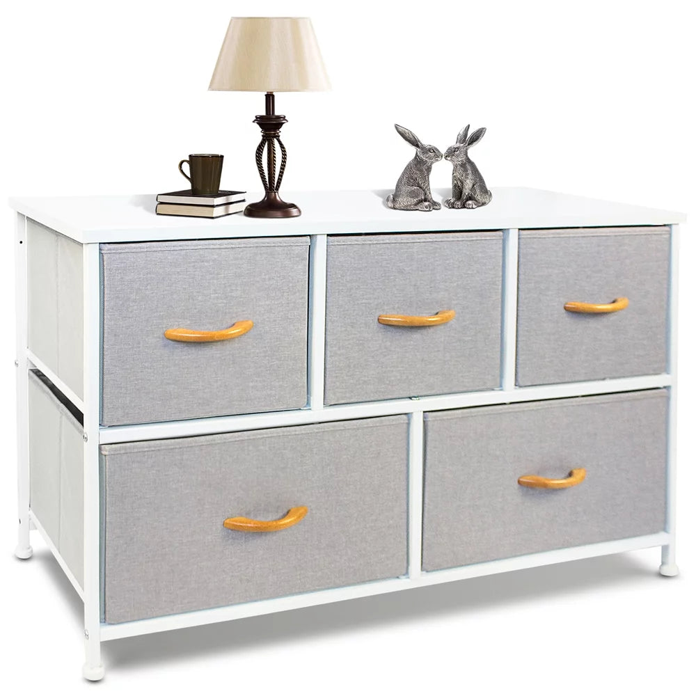 5 Drawer Dresser with Wooden Handle J462