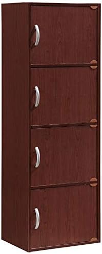 4 Shelf 4 Door Bookcase in Mahogany O340