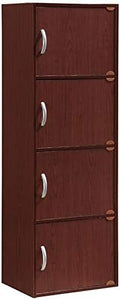 4 Shelf 4 Door Bookcase in Mahogany O340