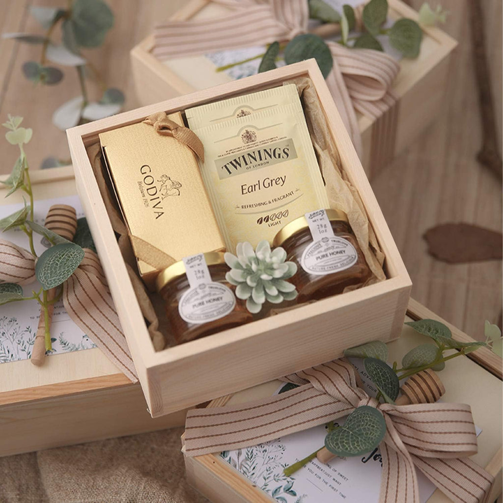 4 Pieces Small Wood Square Storage Box (4'' x 4'') W414