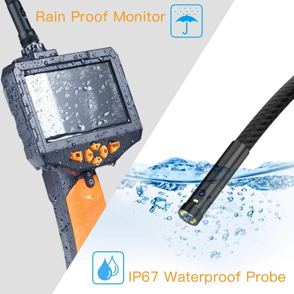 8mm 1080P HD Digital Borescope Inspection Camera with 5 Inch LCD Screen and Semi-Rigid Cable B95456