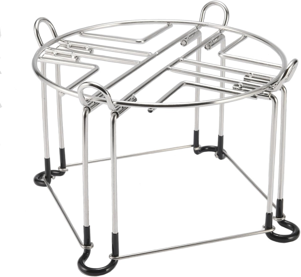 9'' Diameter 6'' Tall Stainless Steel Countertop Stand with Hooks K9758