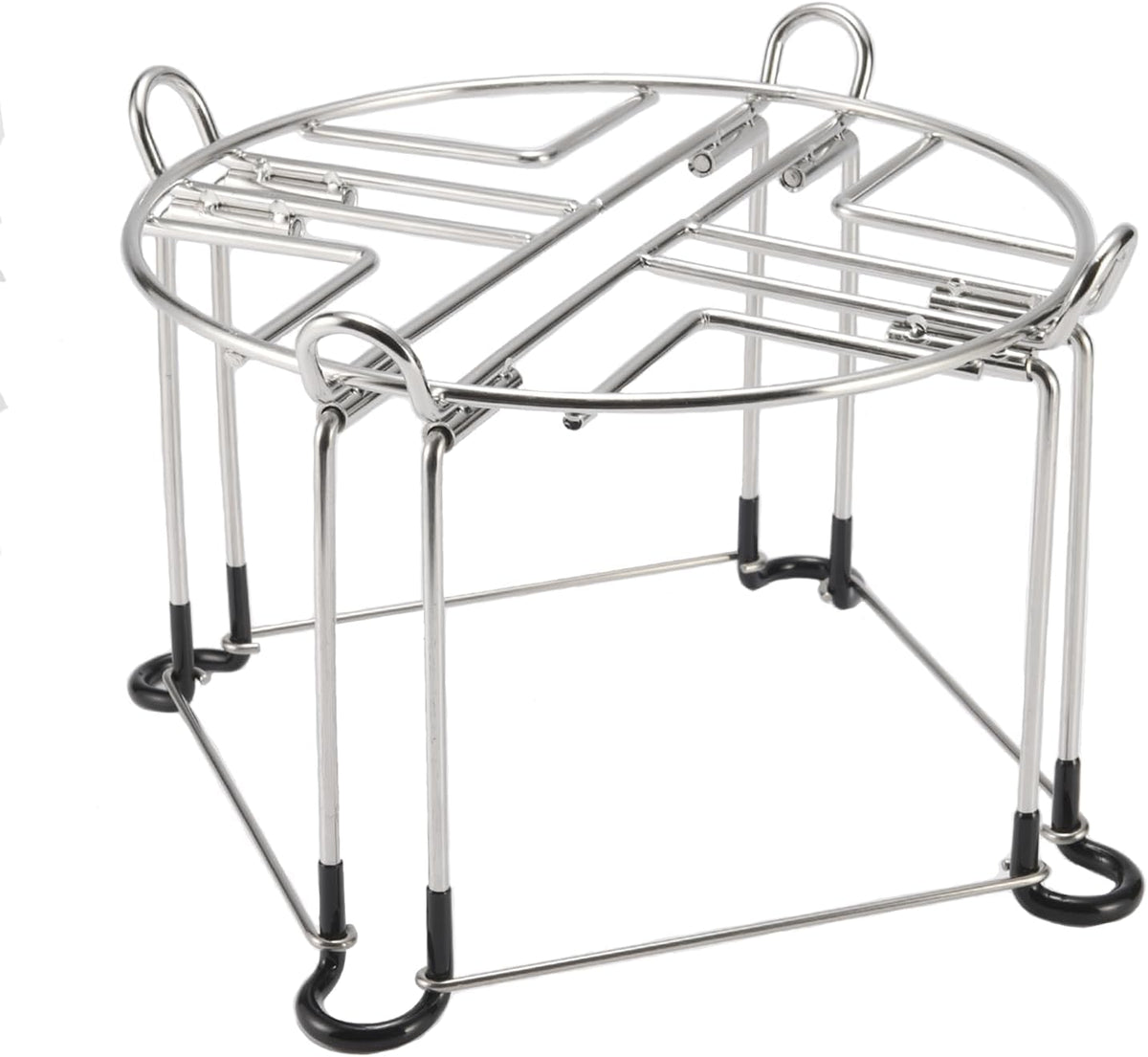 9'' Diameter 6'' Tall Stainless Steel Countertop Stand with Hooks K9758