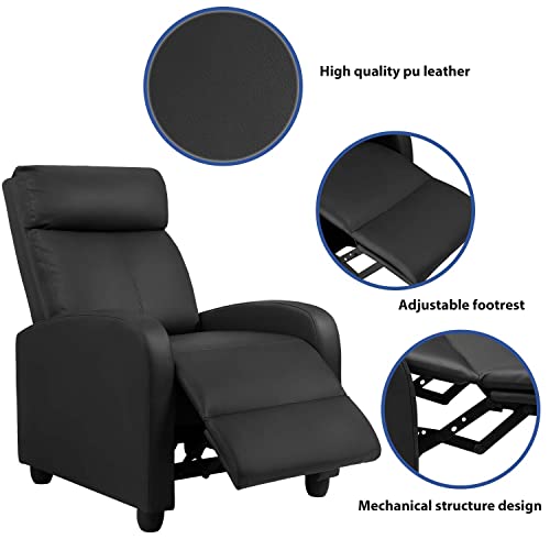 Black PU Leather Recliner Chair X299