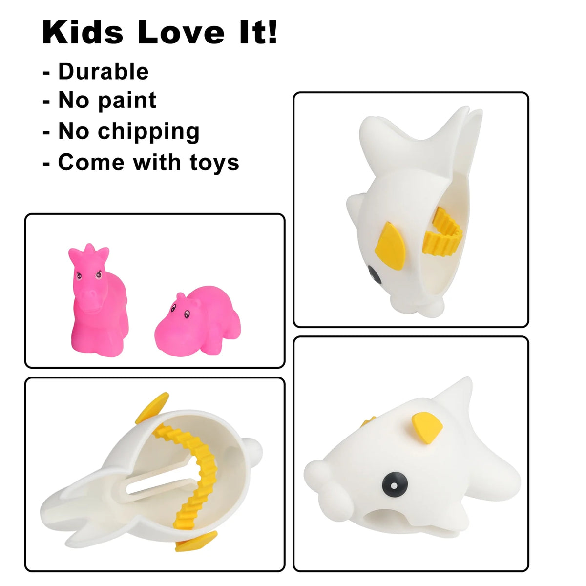 White Faucet Cover with 2 Toys W3963
