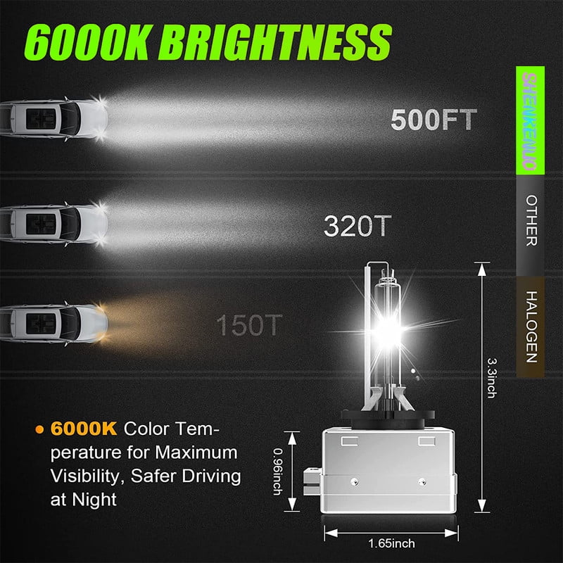 6000K White HID Xenon Headlight Bulbs 2pcs E759725