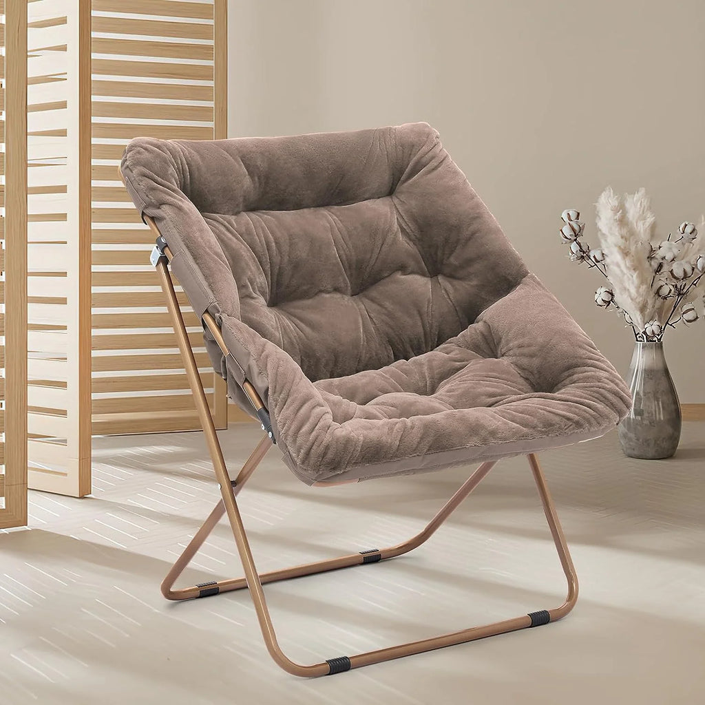Beige Oversized Foldable Saucer Chair M919