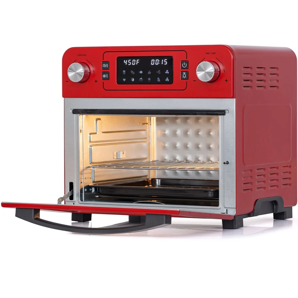 24QT Stainless Steel Countertop Toaster Air Fryer Oven Red S42053