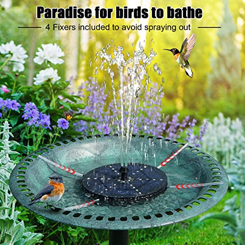 4W Solar Powered Water Fountain Pump with 4000 Battery, 7 Nozzles L7385