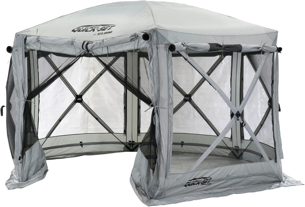 Gray 6-Sided Portable Pop-Up Camping Screen Tent with Carry Bag X447558