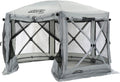 Gray 6-Sided Portable Pop-Up Camping Screen Tent with Carry Bag X447558