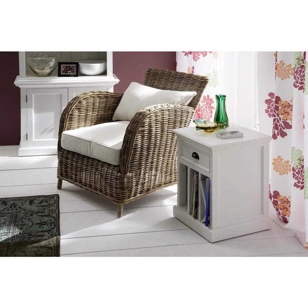 White Nightstand with Dividers R18900